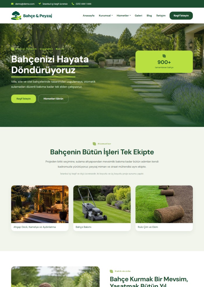Bahçe ve Peyzaj – Tarım ve Hayvancılık sitesi teması