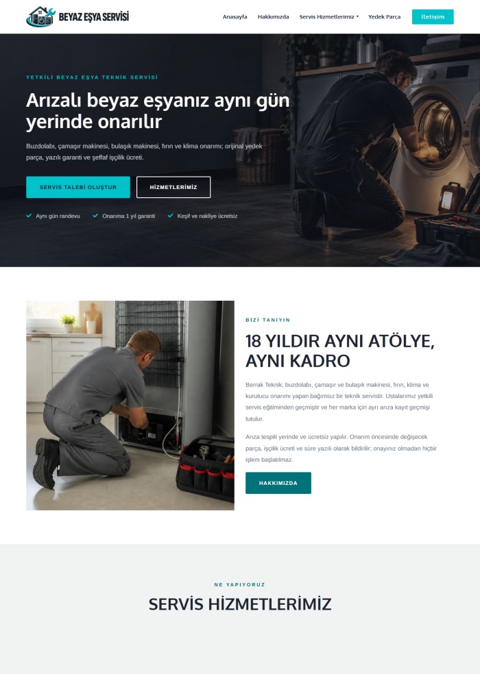 Beyaz Eşya Servisi – Teknik Servis sitesi teması