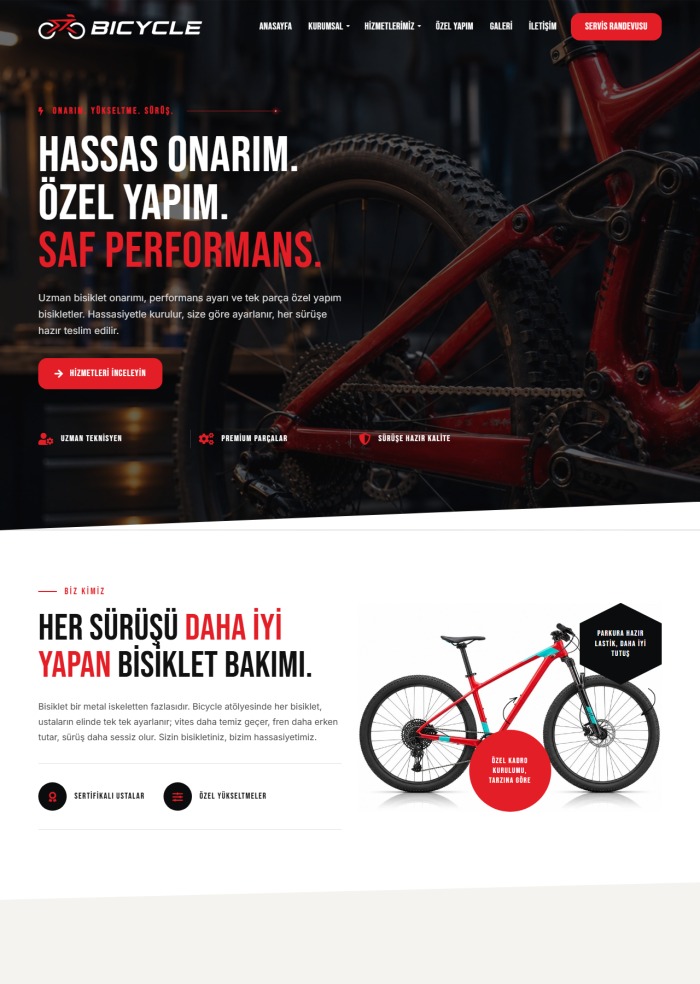 Bicycle – Otomotiv sitesi teması