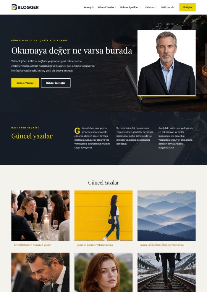 Blogger – Reklam ve Medya sitesi teması