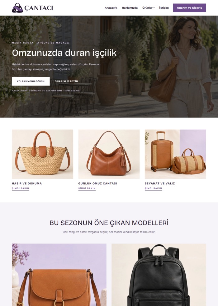 Çantacı – Tekstil ve Giyim sitesi teması