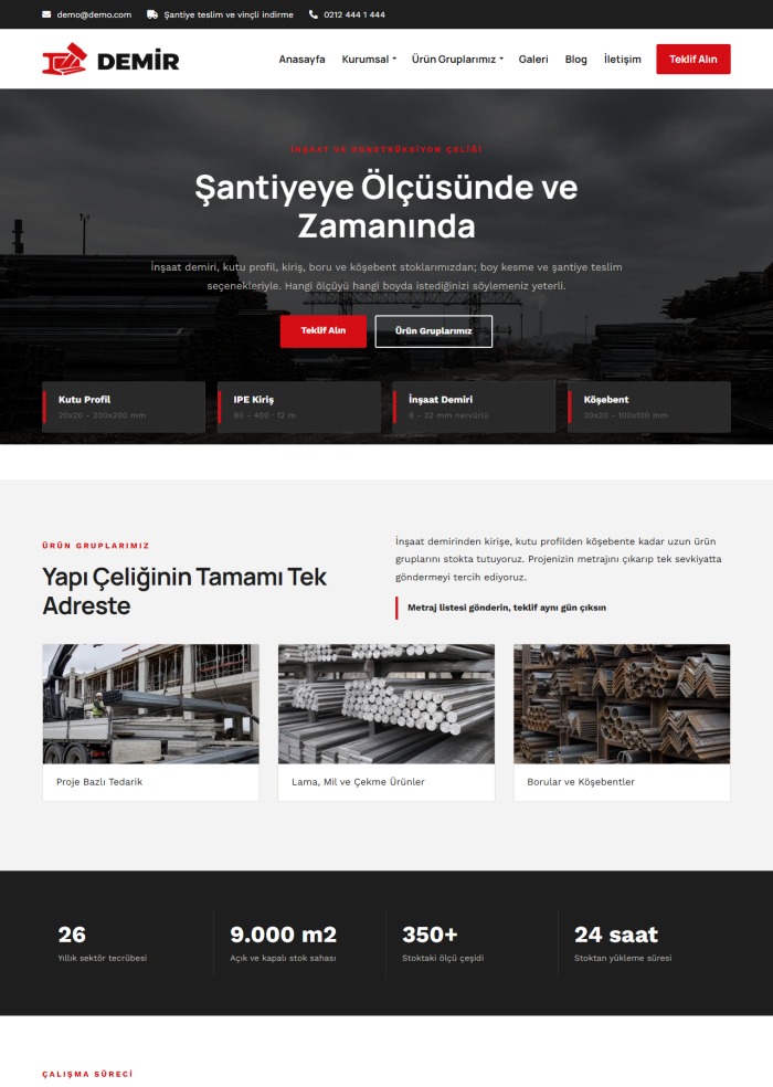 Demir – Sanayi ve İmalat sitesi teması