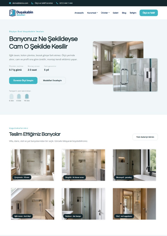 Duşakabin Sistemleri – Yapı ve İnşaat sitesi teması
