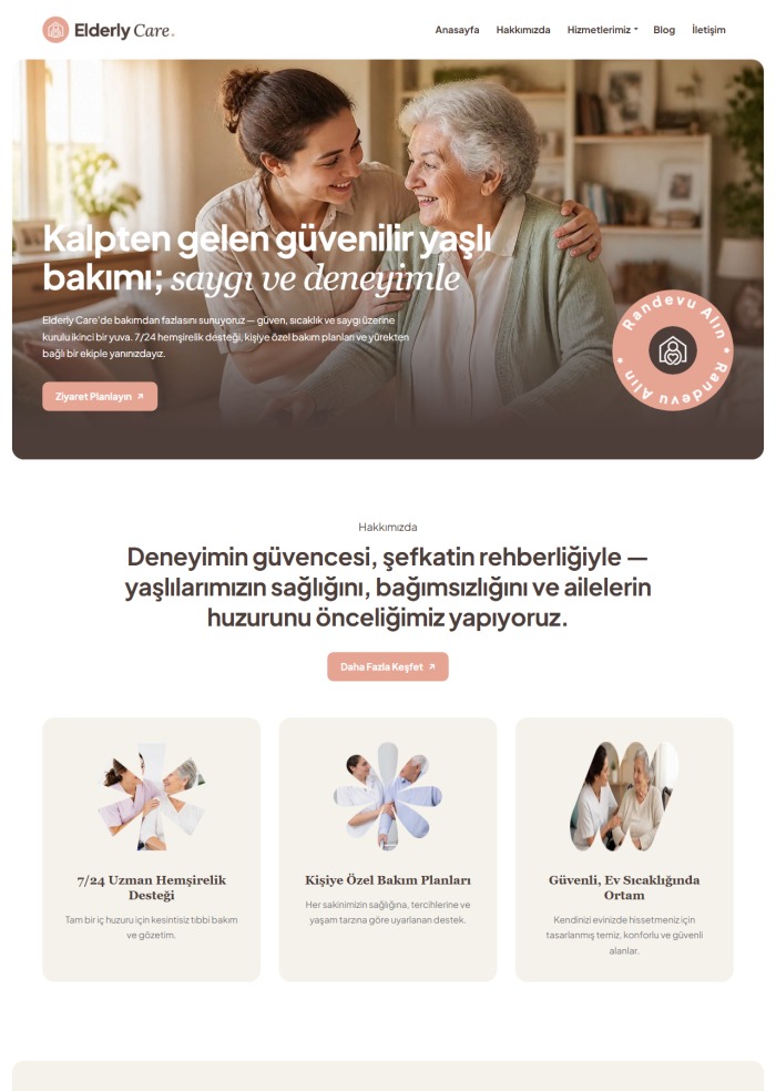 Elderly Care – Sağlık sitesi teması