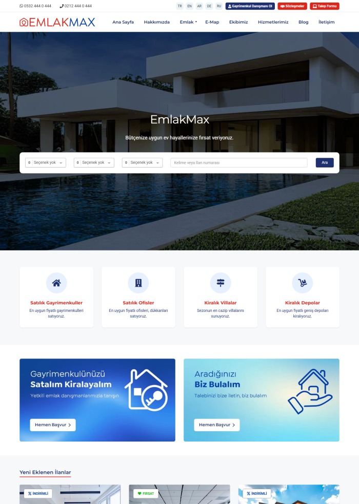 EmlakMax – hazır site teması