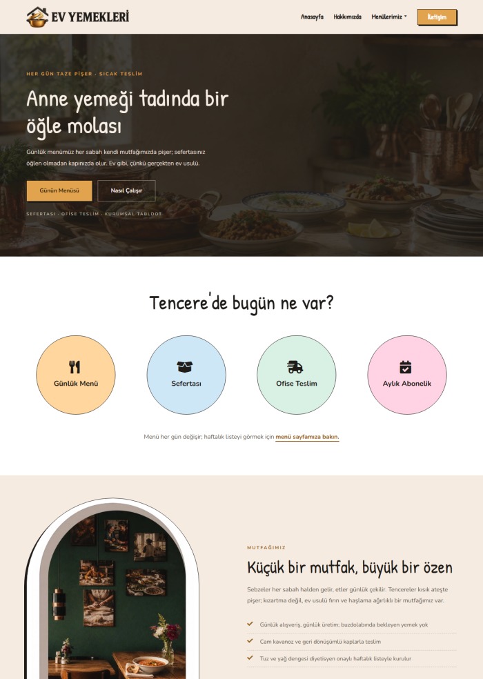 Ev Yemekleri – hazır site teması