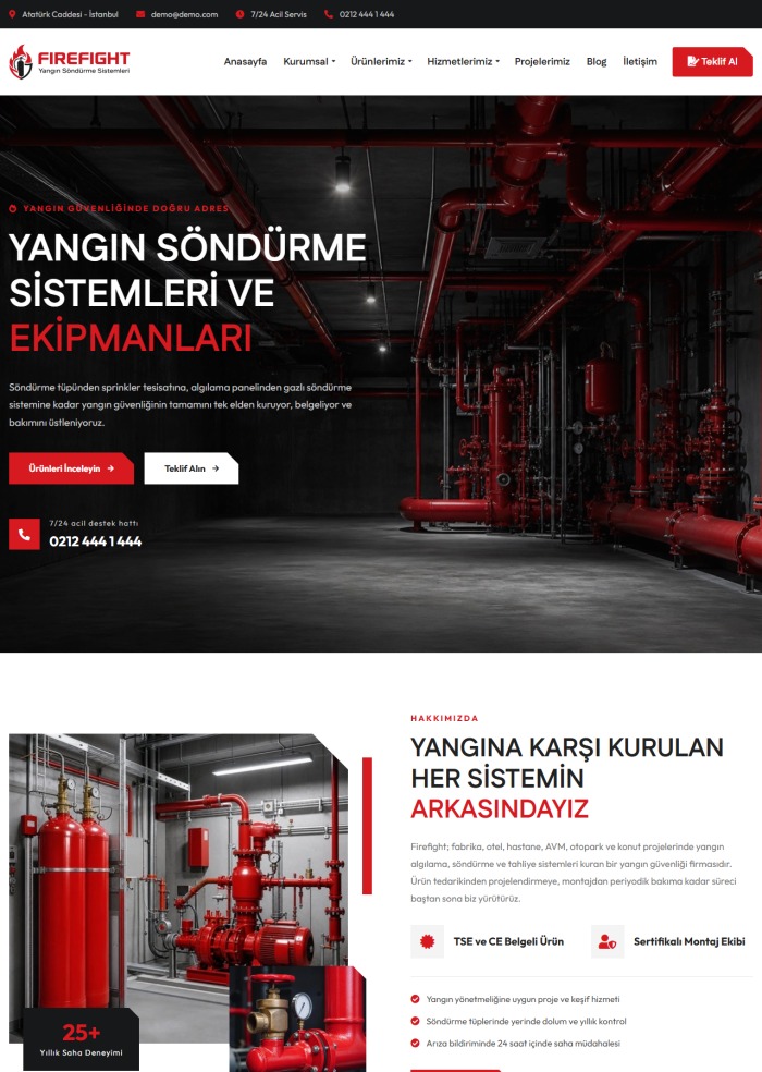 Fire Fight – Teknik Servis sitesi teması
