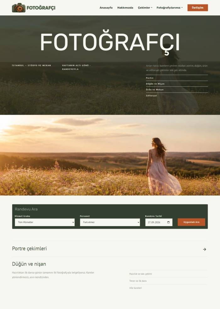 Fotoğrafçı – hazır site teması