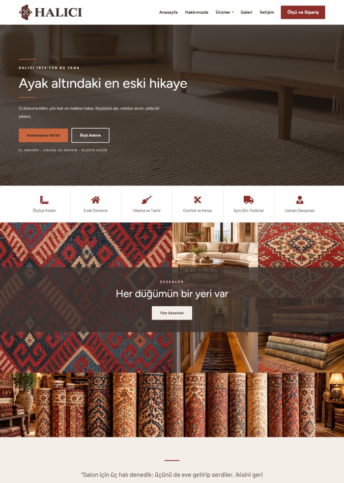 Halıcı – Ev ve Mobilya sitesi teması