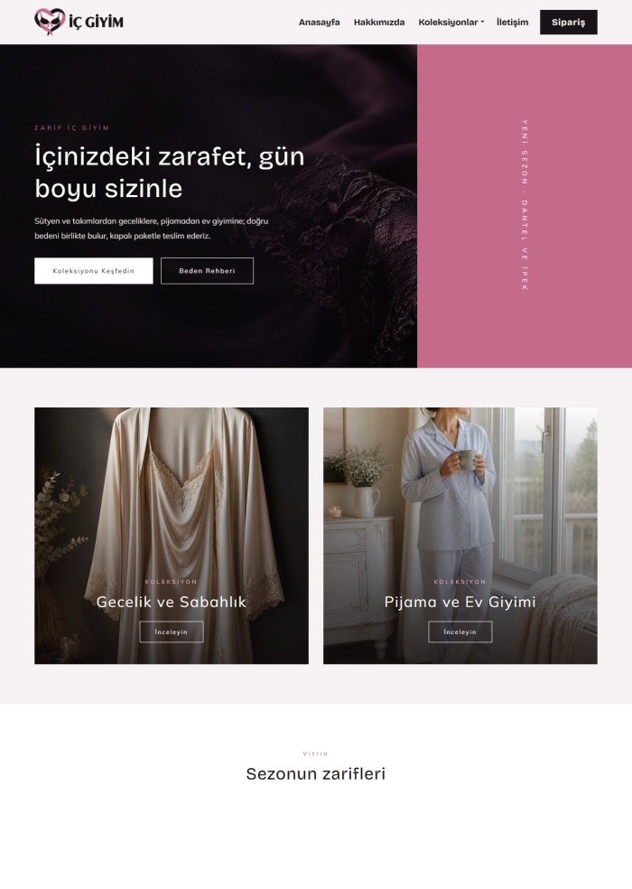 İç Giyim – Tekstil ve Giyim sitesi teması