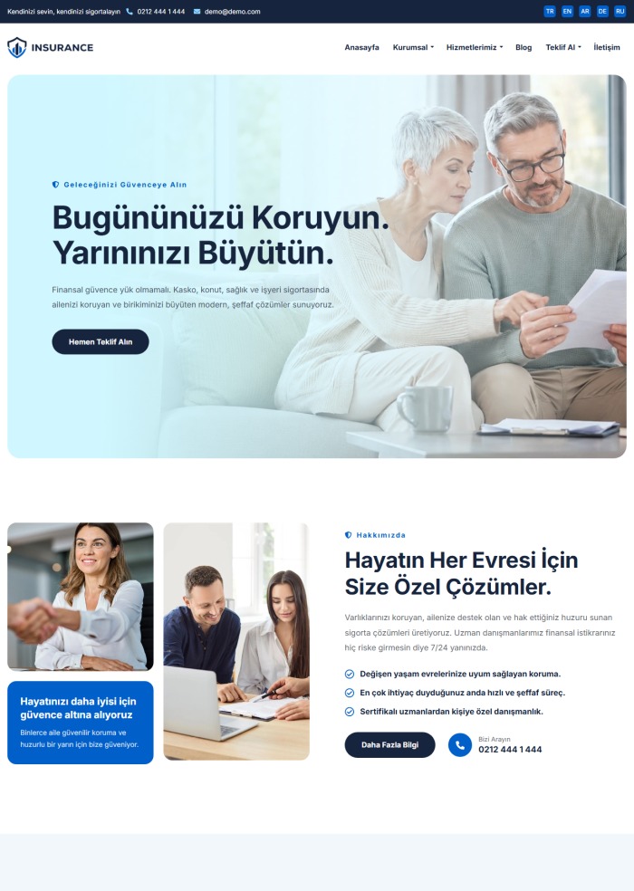 Insurance – hazır site teması