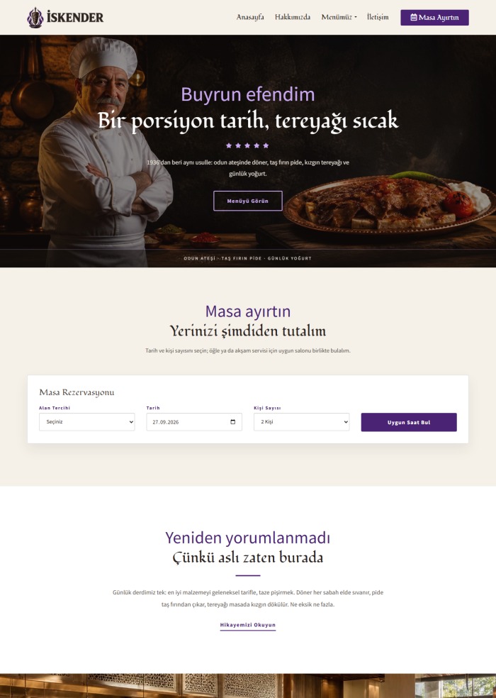 İskender – hazır site teması