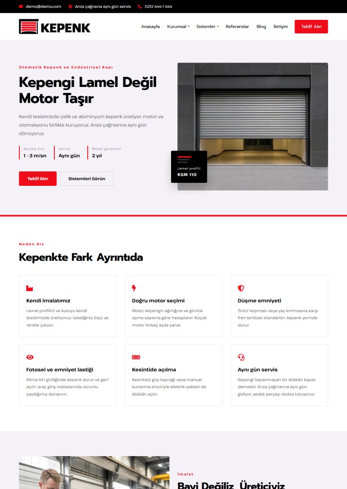 Kepenk – Yapı ve İnşaat sitesi teması
