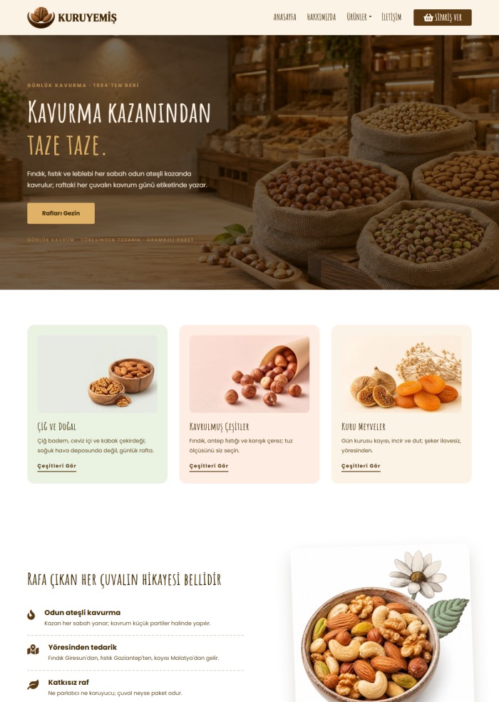 Kuruyemiş – hazır site teması
