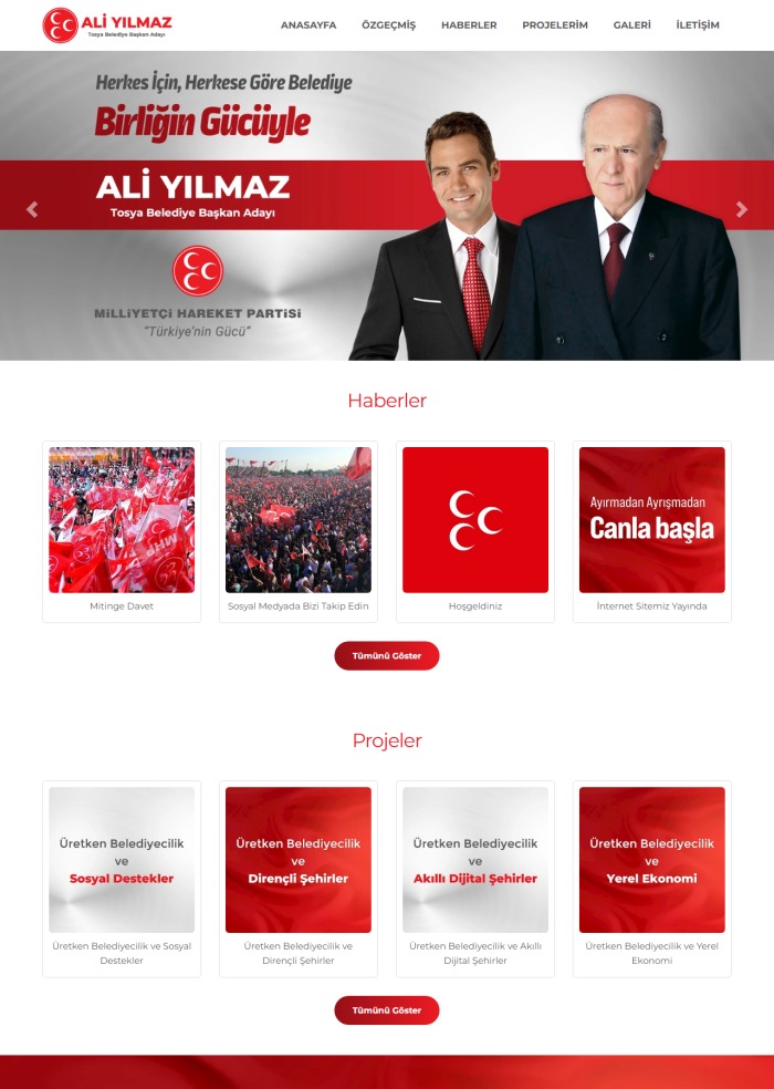 MHP Belediye Başkan Adayı – hazır site teması