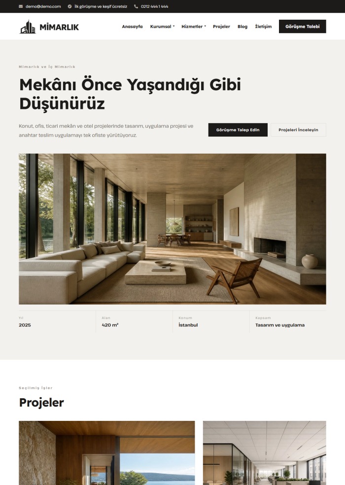 Mimarlık – Yapı ve İnşaat sitesi teması