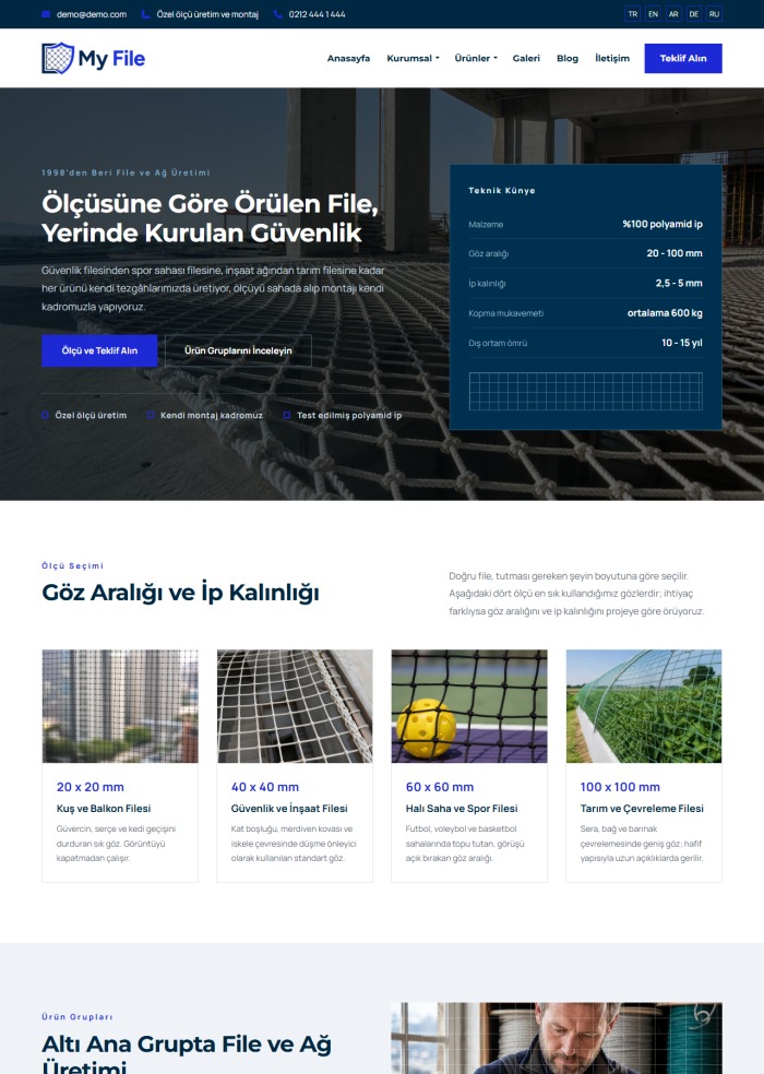 Myfile – Tekstil ve Giyim sitesi teması