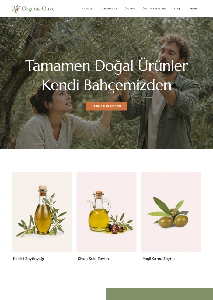 Organic Olive – Gıda sitesi teması