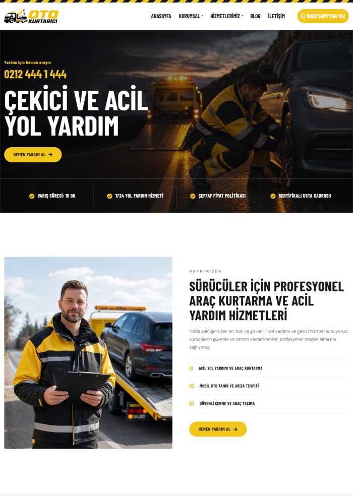 Oto Kurtarıcı – hazır site teması
