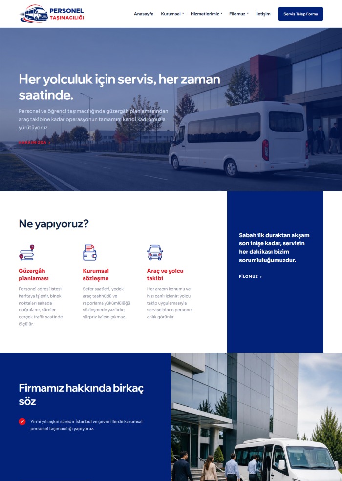 Personel Taşımacılığı – Taşımacılık ve Lojistik sitesi teması