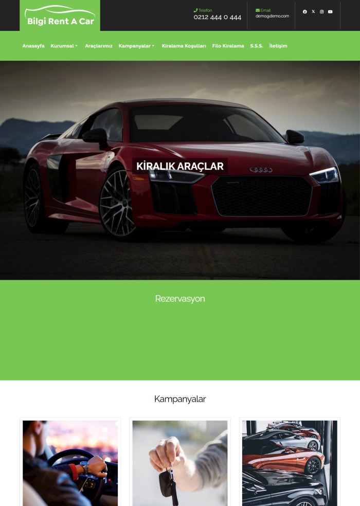 Rent A Car – Otomotiv sitesi teması