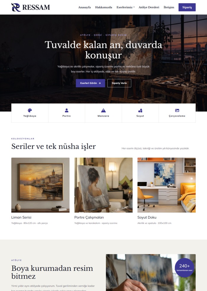Ressam – Ev ve Mobilya sitesi teması