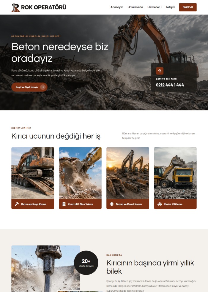 Rok Operatörü – Yapı ve İnşaat sitesi teması