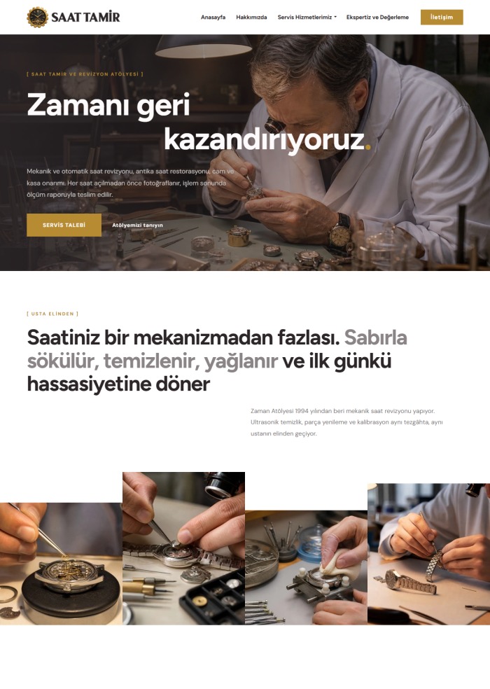 Saat Tamir – Teknik Servis sitesi teması