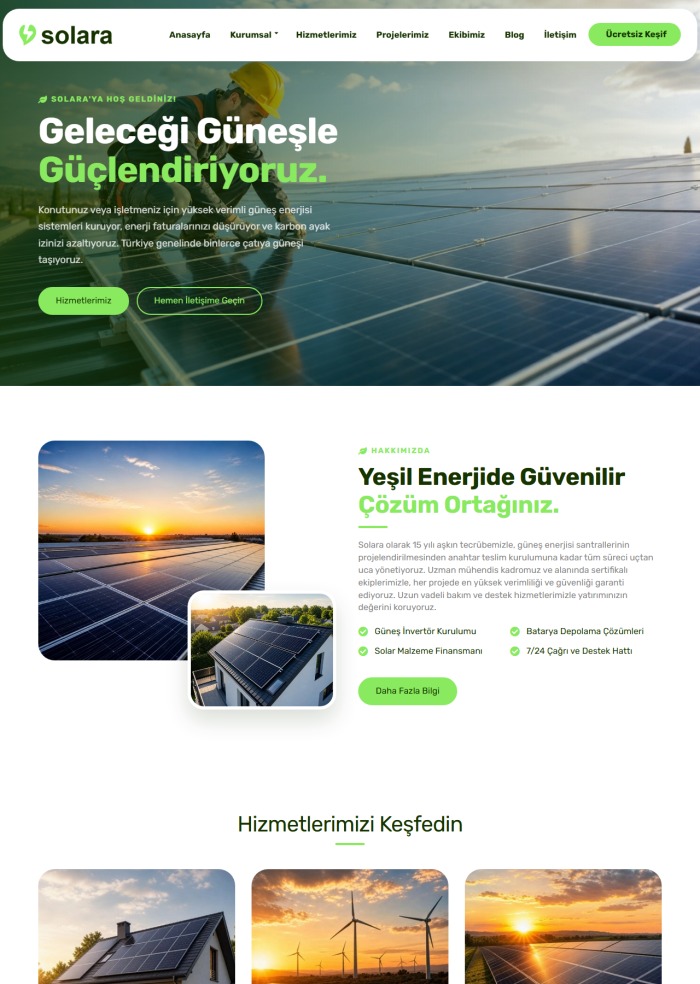 Solara – Yapı ve İnşaat sitesi teması