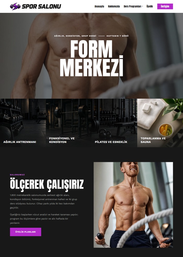 Spor Salonu – hazır site teması