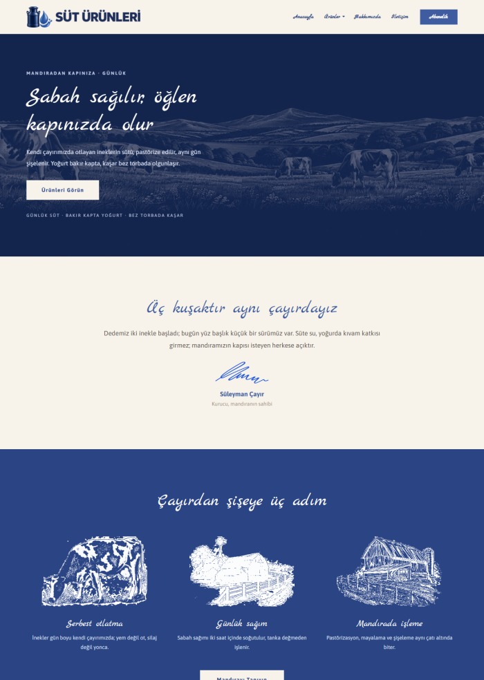 Süt Ürünleri – hazır site teması