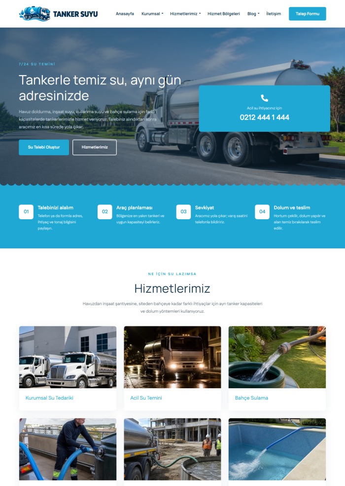 Tanker Suyu – Gıda sitesi teması