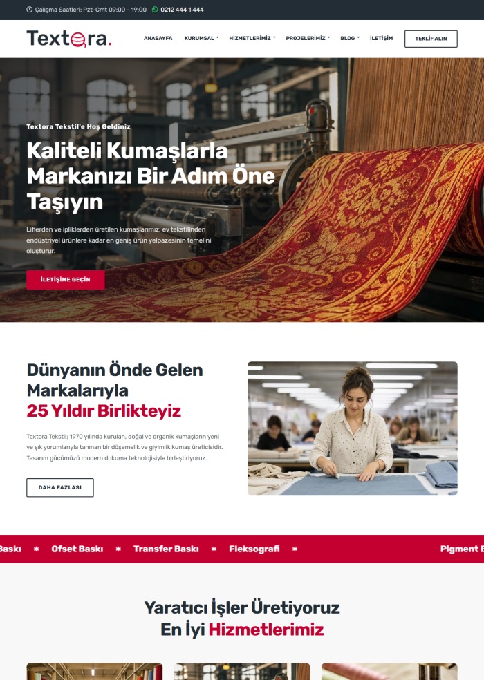 Textora – hazır site teması