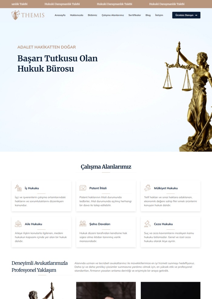 Themis – Hukuk ve Danışmanlık sitesi teması