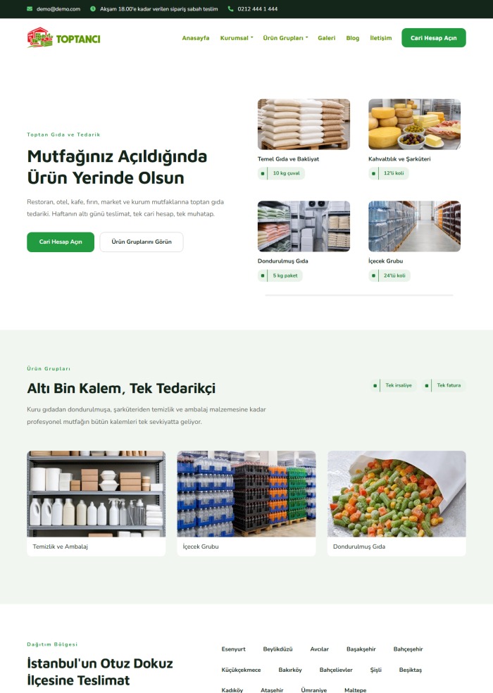 Toptancı – Gıda sitesi teması