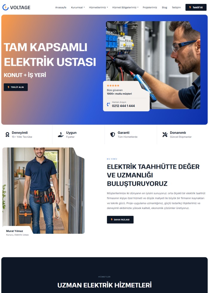 Voltage – hazır site teması