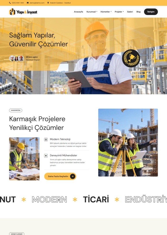 Yapı & İnşaat – hazır site teması