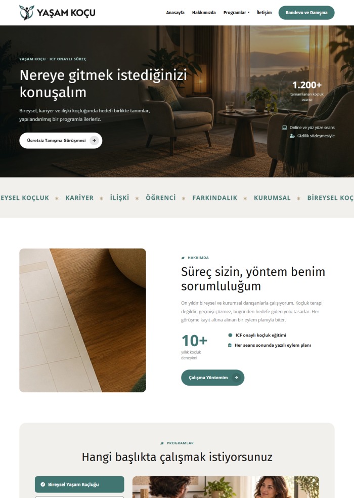 Yaşam Koçu – Spor ve Hobi sitesi teması