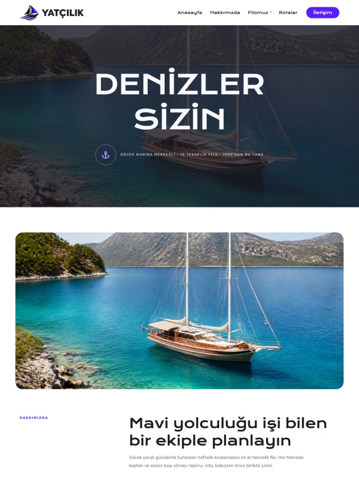 Yatçılık – hazır site teması